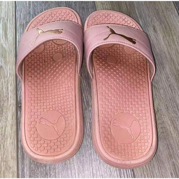Puma Women's US Size 6 Cool Cat Cloud Pink Rose Gold Slides Slipper Shoes - Picture 9 of 11